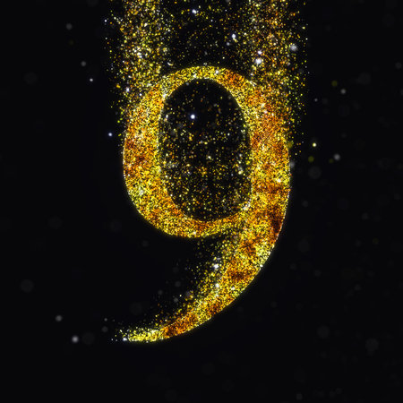 Gold number 9の写真素材