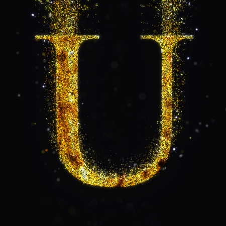 Gold letter Uの写真素材