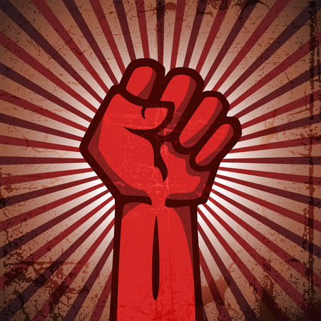 Red protest posterのイラスト素材