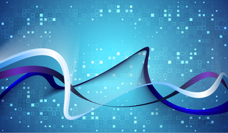 Blue wavy modern abstractionのイラスト素材