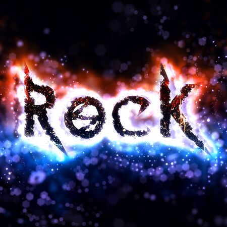 Rock poster with bokeh elementsの写真素材
