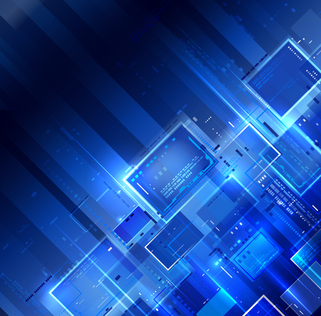 Blue dark tech background Vector illustration.のイラスト素材