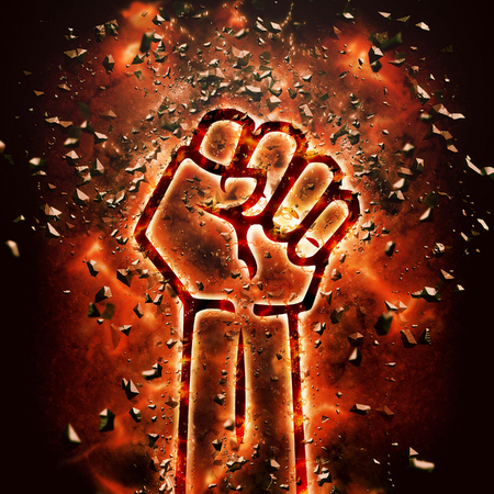 Protest poster with splinters effectの写真素材