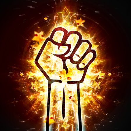 Protest illustration with starsの写真素材
