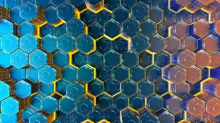 Hexagonal abstract modern backdropの写真素材