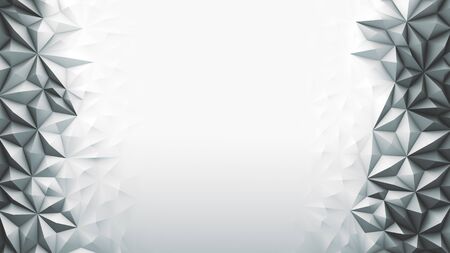Abstract background with white poligonal elements. 3d render.の写真素材