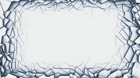 Abstract background with white poligonal elements. 3d render.の写真素材