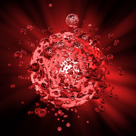 organic red modern abstraction. 3d render.の写真素材