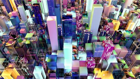 Colorful abstract geometricの写真素材