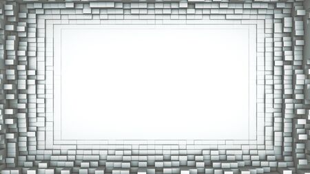 Abstract background with white poligonal elements. 3d render.の写真素材