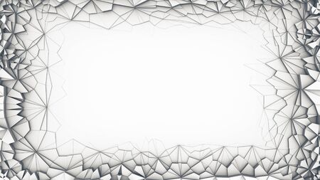 Abstract background with white poligonal elements. 3d render.の写真素材