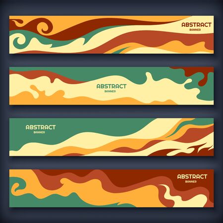 Abstract modern banners with wavy elementsのイラスト素材