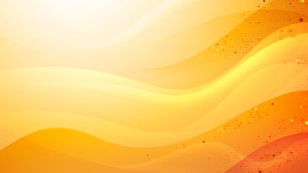 Wavy gold soft background with halftone elementsのイラスト素材