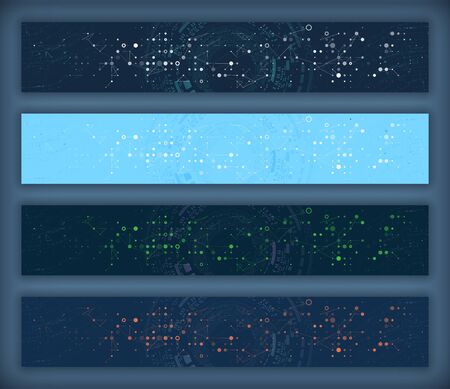 Abstract modern banner with tech elementsのイラスト素材
