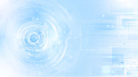 Light blue tech background with luminous effectsのイラスト素材