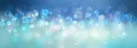 Cold blue holiday lights with bokeh effectのイラスト素材