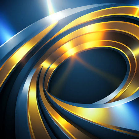 Volume modern gold radial illustration. Elegance abstract background. Created with generative AIの素材