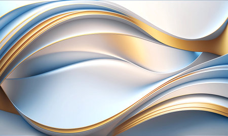 Abstract creamy soft illustration with wavy forms. Elegance composition. Created with generative AI.の素材