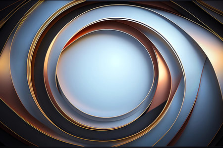 Abstract gold and blue modern background. Elegance composition. Created with generative AI.の素材