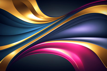 Soft dark colorful realistic illustration with wavy forms. modern composition. Created with generative AI.の素材