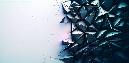 Polygonal dark background with blank white space for your text.の写真素材