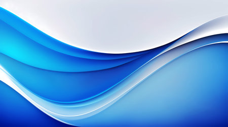 Soft blue and white illustration with wavy forms. modern composition.の写真素材