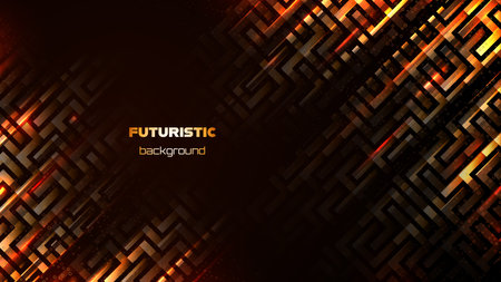 Futuristic red tech background. Modern illustration with complex elements.のイラスト素材