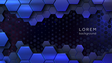 Modern hi-tech background. Elegant illustration with hexagonal structures.のイラスト素材