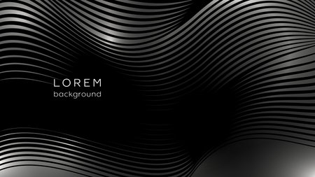Black and white soft composition with wavy lines.のイラスト素材
