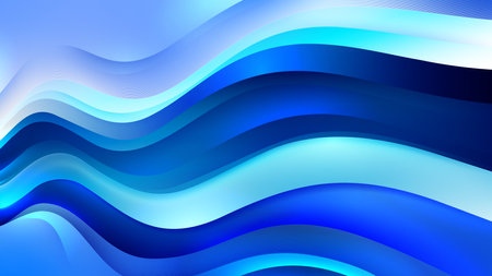 Abstract blue modern background with wavy lines.のイラスト素材