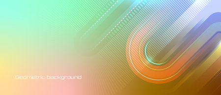 Soft pastel abstract background with curved light trails and subtle futuristic patterns.のイラスト素材