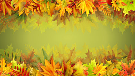 Elegant fall composition with space for text. Ideal for any brochures, covers and presentations.のイラスト素材