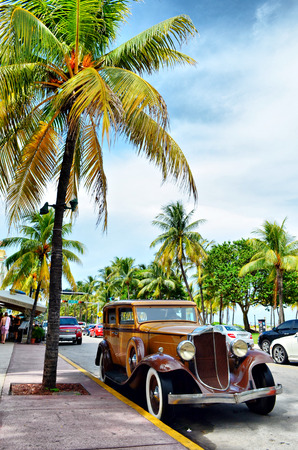 Antique car in florida townのeditorial素材