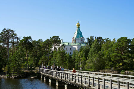 Valaam island, Orthodox pilgrims are sent to Nicholas sketeの写真素材