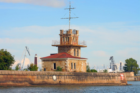 The fortress of Kronstadt, near St. Petersburg, Harbour post of the battery Menshikovのeditorial素材