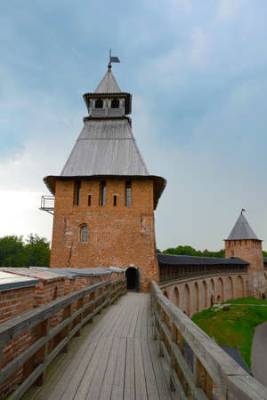 Veliky Novgorod, the combat move of the citadel, Saviour and Palace towersのeditorial素材