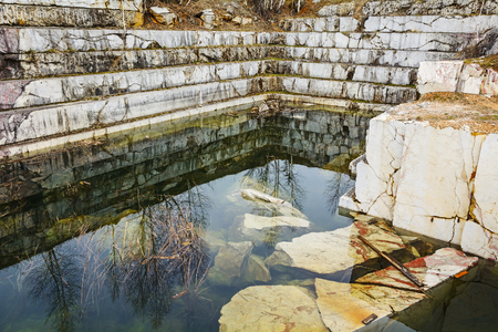 The old generation of the marble quarry near the village Peteni, Novosibirsk regionの写真素材