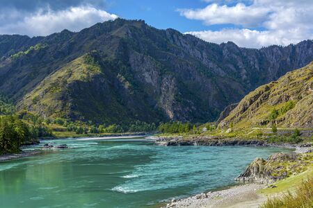 Katun river in Altai mountains, Altai Republic, Russiaの写真素材