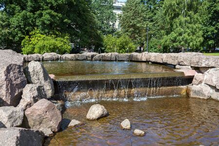Vyborg, a fountain on the Theatre square, the original designの写真素材