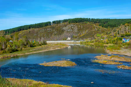 Confluence of the Kondoma and Telbes rivers in the village of Mundybash, Gornaya Shoriya, Kemerovo...