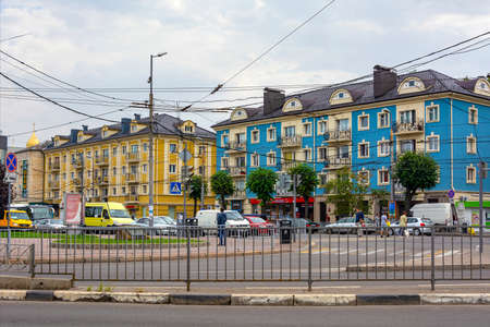 Kaliningrad, view of Lenin Avenue, one of the central streets of the city, Kaliningrad regionのeditorial素材