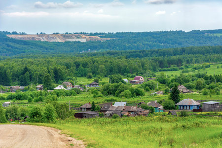 Small village of Antonovka in Uysky district, Kemerovo region-Kuzbassの写真素材