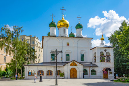 Moscow, Cathedral of the Presentation of the Icon of the Mother of God of Vladimir in the Sretensky Monastery, an ancient Orthodox churchのeditorial素材