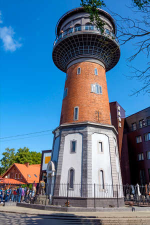 Observation deck in the historic building of the water tower in the resort town of Zelenogradsk, Kaliningrad regionのeditorial素材