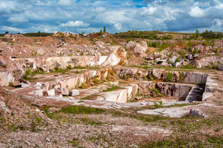 Abandoned marble quarry near the village of Artyshta, Kemerovo region-Kuzbassの写真素材