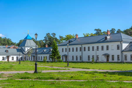 Konewets Island, the inner part of the monastery square and the church in the name of St. Arseny, recently restoredの写真素材