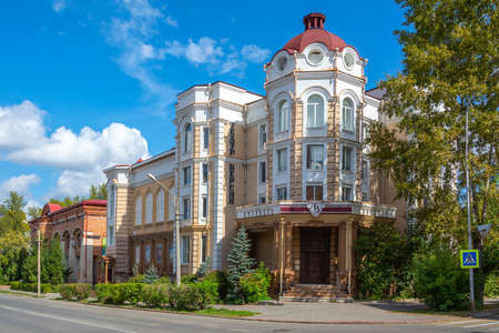 Tomsk, Russia-30 August 2020: Building of the drama theater Versiya on Belinsky Street, Tomsk, Russiaのeditorial素材