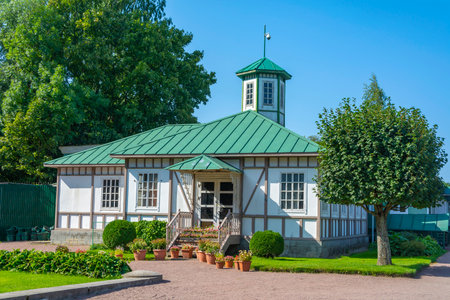 Peterhof, a renovated building of a summer cafe in the Lower Parkのeditorial素材