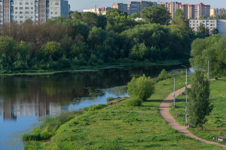Tver, view of the picturesque valley of the Tmaka river, a place of rest