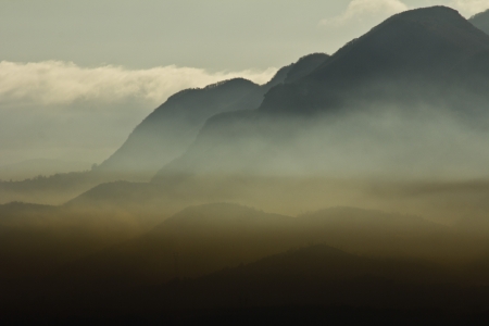 Mountains and cloudsの写真素材